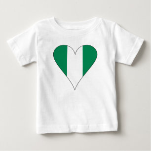 Camiseta De Bebé Bandera del corazón funky nigeriano