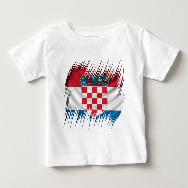 Camiseta De Bebé Bandera del croata de las trituradoras (Anverso)