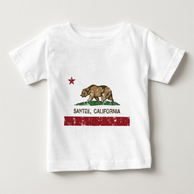 Camiseta De Bebé bandera del estado de California del santee (Anverso)