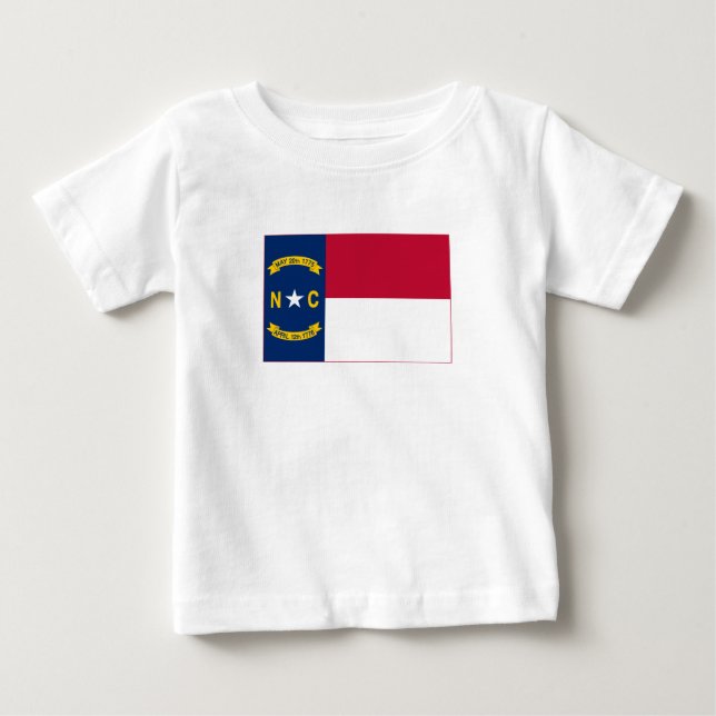 Camiseta De Bebé Bandera del Estado de Carolina del Norte (Anverso)