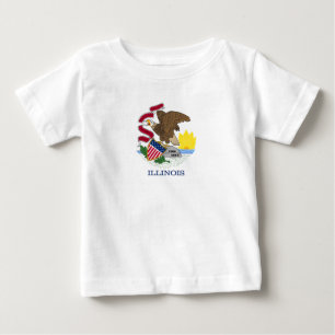 Camiseta De Bebé Bandera del estado de Illinois