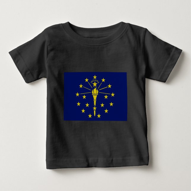 Camiseta De Bebé Bandera del estado de Indiana azul y oro (Anverso)