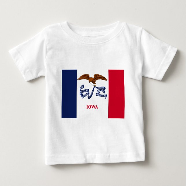 Camiseta De Bebé Bandera del Estado de Iowa (Anverso)