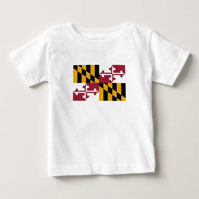 Camiseta De Bebé Bandera del Estado de Maryland (Anverso)