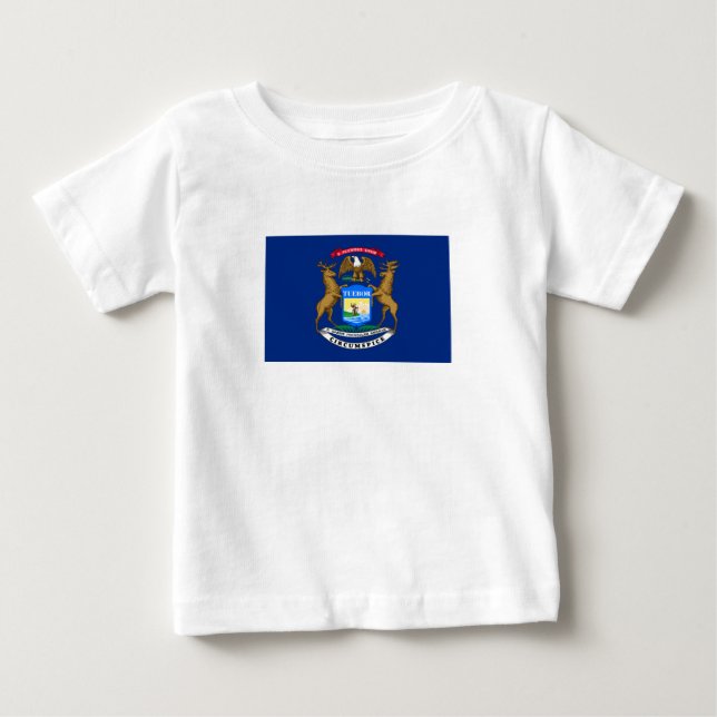 Camiseta De Bebé Bandera del estado de Michigan (Anverso)
