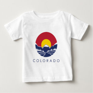 Camiseta De Bebé Bandera del estado de montaña rocosa de Colorado