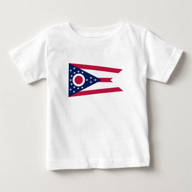 Camiseta De Bebé Bandera del Estado de Ohio (Anverso)