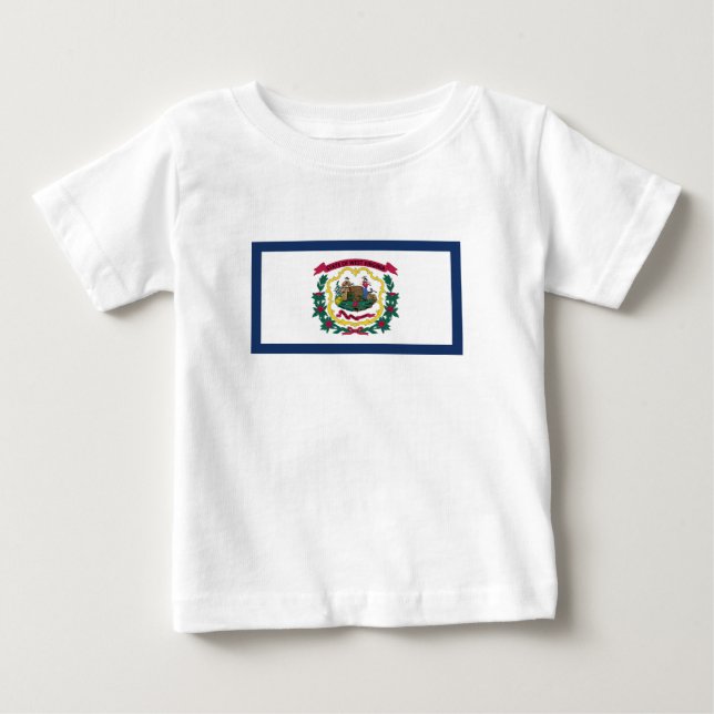 Camiseta De Bebé Bandera del Estado de Virginia Occidental (Anverso)