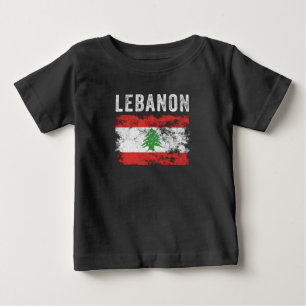 Camiseta De Bebé Bandera del Líbano estresada - Bandera libanesa