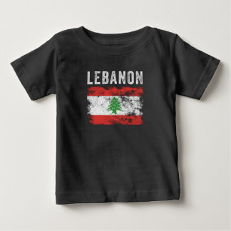 Camiseta De Bebé Bandera del Líbano estresada - Bandera libanesa