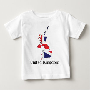 Camiseta De Bebé Bandera del Reino Unido dentro del diseño del mapa