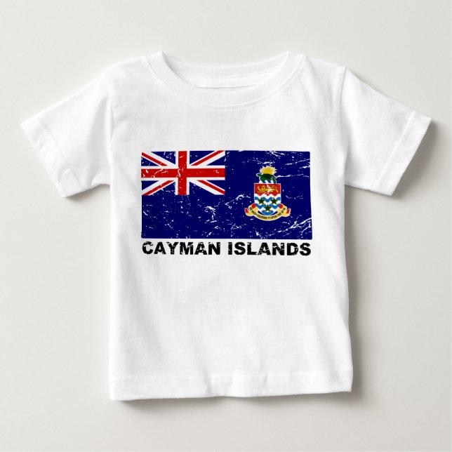 Camiseta De Bebé Bandera del vintage de las Islas Caimán (Anverso)