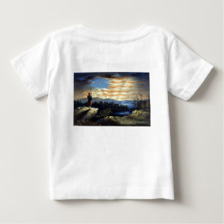 Camiseta De Bebé Bandera estadounidense celestial en el cielo, guer