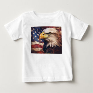 Camiseta De Bebé Bandera estadounidense con cabeza de águila calva