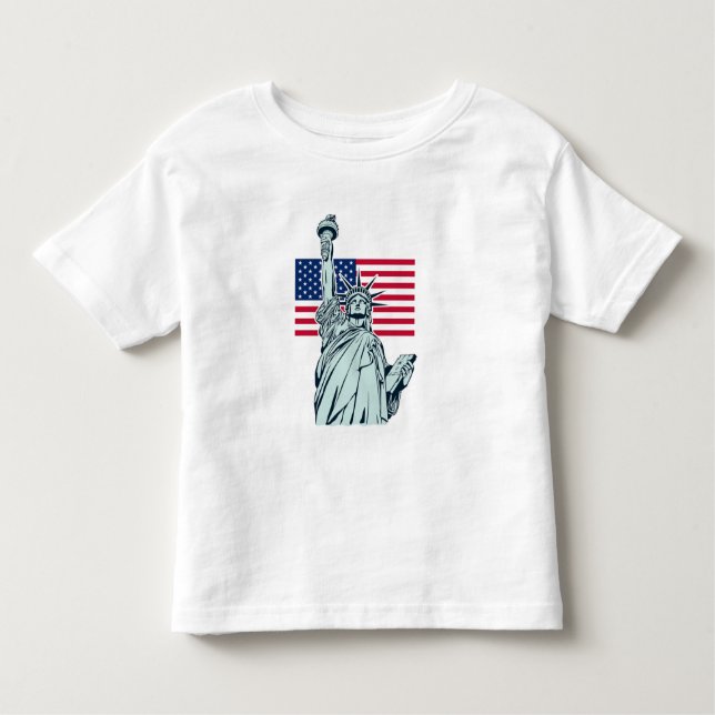 Camiseta De Bebé Bandera estadounidense con la Dama de la Libertad (Anverso)