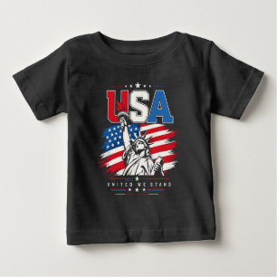 Camiseta De Bebé Bandera estadounidense de la Estatua de la Liberta