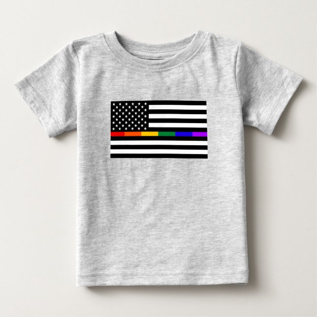 Camiseta De Bebé Bandera estadounidense LGBTQ (Anverso)