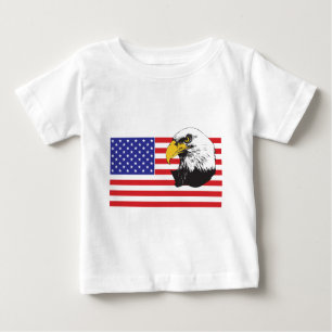 Camiseta De Bebé Bandera estadounidense y águila calva