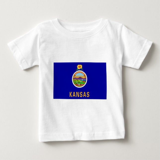 Camiseta De Bebé Bandera estatal de Kansas (Anverso)