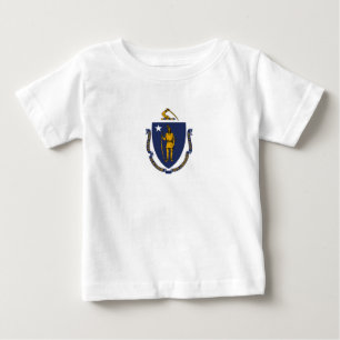 Camiseta De Bebé Bandera estatal de Massachusetts