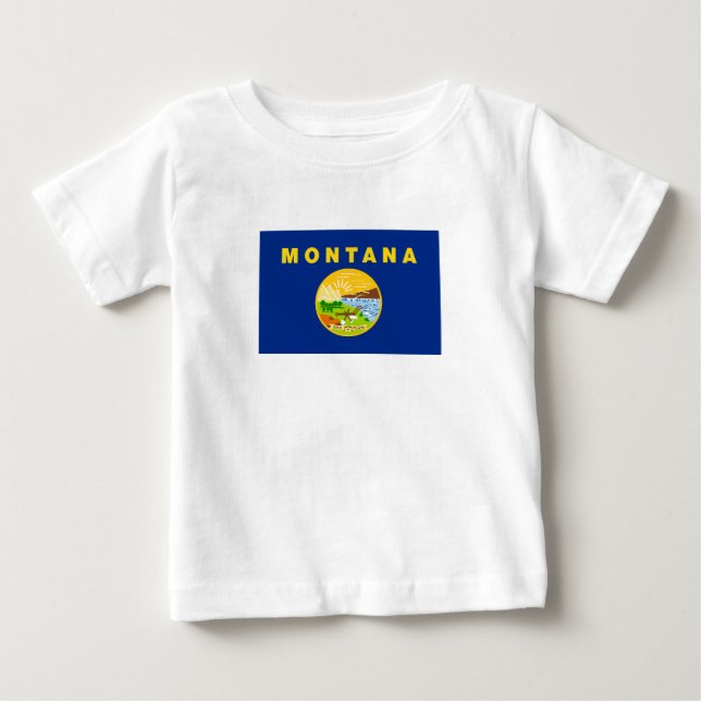 Camiseta De Bebé Bandera Estatal de Montana (Anverso)