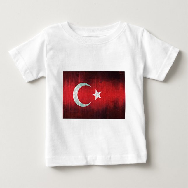 Camiseta De Bebé Bandera estilizada de Turquía (Anverso)