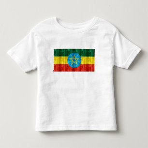 Camiseta De Bebé Bandera etíope de madera
