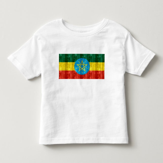 Camiseta De Bebé Bandera etíope de madera (Anverso)