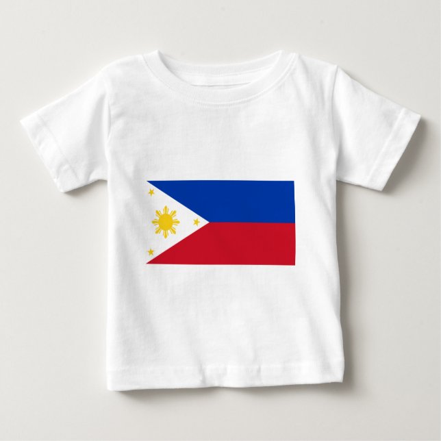 Camiseta De Bebé Bandera filipina, bandera nacional de las islas (Anverso)