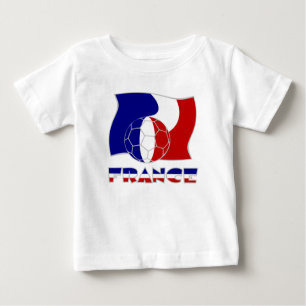Camiseta De Bebé Bandera Francesa con Balón de Fútbol