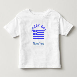 Camiseta De Bebé Bandera griega Dios griego Nombre personalizado