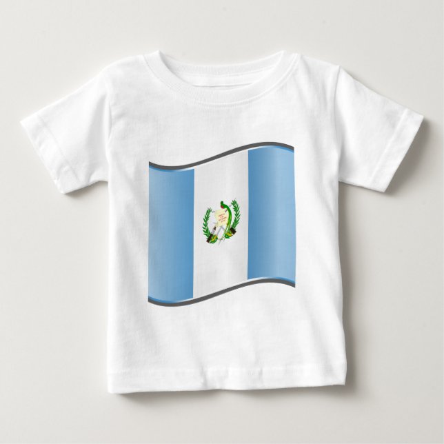 Camiseta De Bebé Bandera guatemalteca ondulada (Anverso)