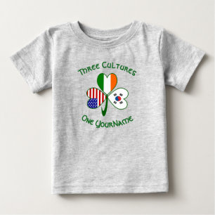 Camiseta De Bebé Bandera irlandesa americana surcoreana trébol pers
