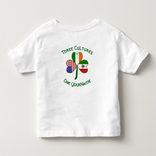 Camiseta De Bebé Bandera irlandesa mexicana Shamrock personalizado (Reverso)