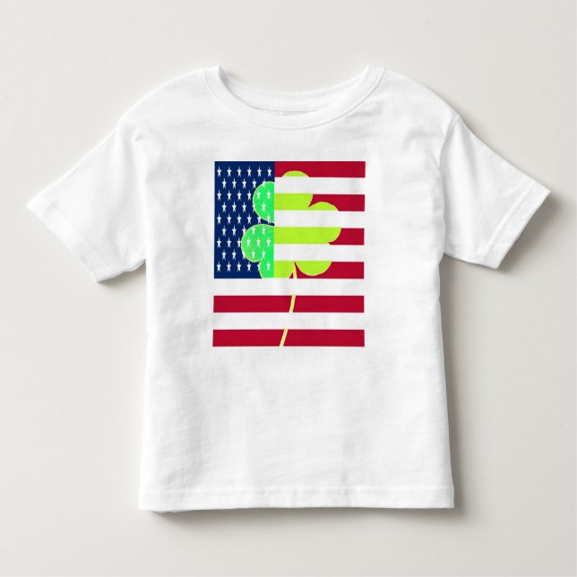 Camiseta De Bebé Bandera irlandesa norteamericana Shamrock Clover S (Anverso)