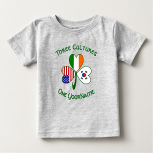 Camiseta De Bebé Bandera irlandesa surcoreana estadounidense Shamro