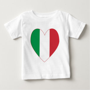 Camiseta De Bebé Bandera italiana con corazón