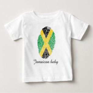 Camiseta De Bebé Bandera jamaicana de la huella dactilar del tacto