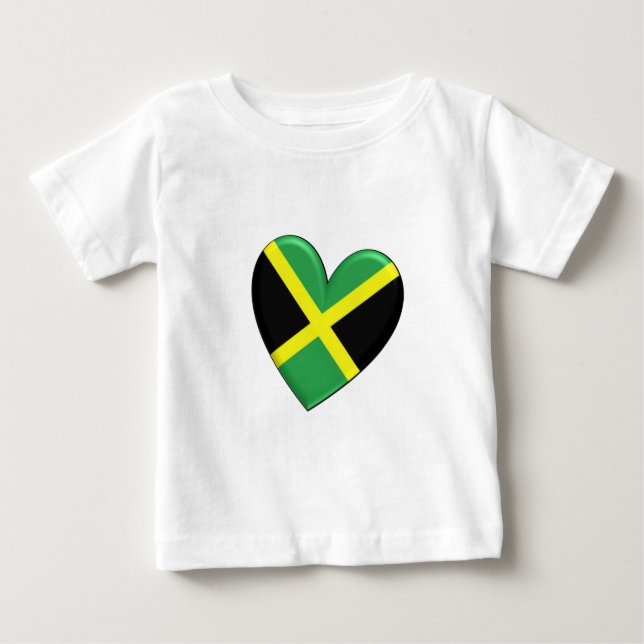 Camiseta De Bebé Bandera jamaicana del corazón (Anverso)