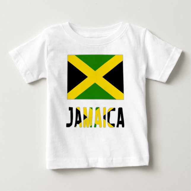 Camiseta De Bebé Bandera jamaiquina y Jamaica (Anverso)