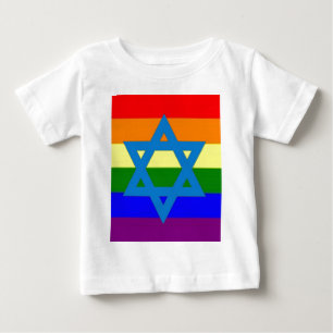 Camiseta De Bebé Bandera judía del orgullo gay