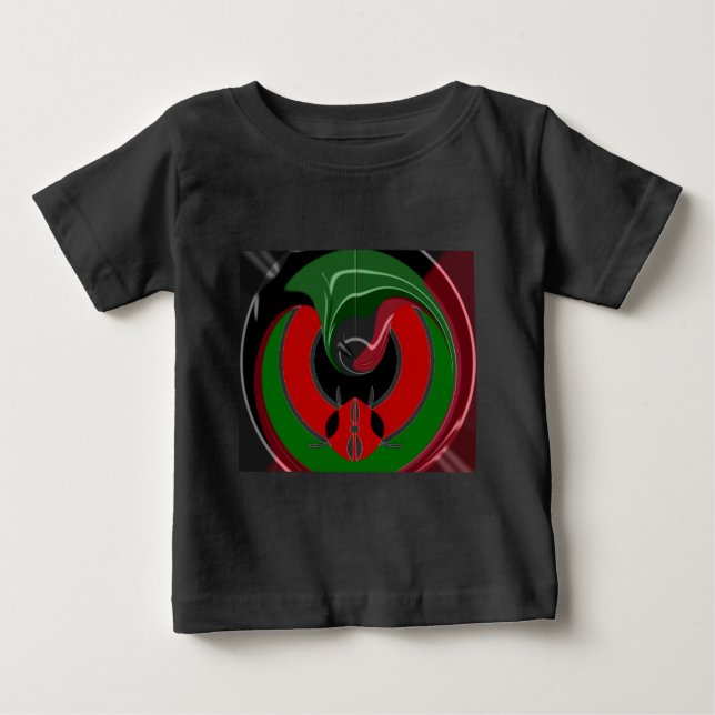 Camiseta De Bebé Bandera keniana fluida: Un diseño moderno (Anverso)