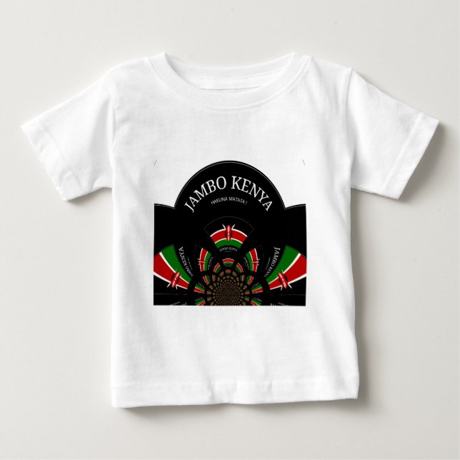 Camiseta De Bebé Bandera keniana inspiró arte de bienvenida a Jambo (Anverso)