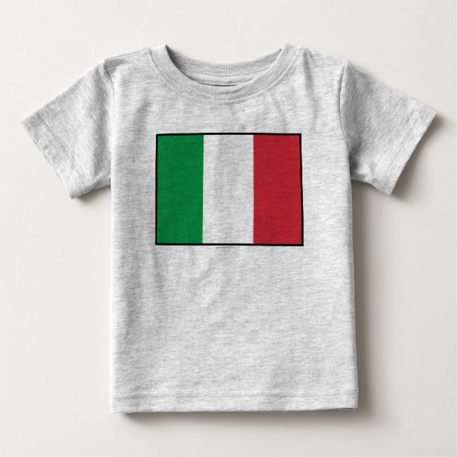 Camiseta De Bebé Bandera lisa de Italia (Anverso)