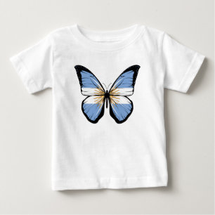 Camiseta De Bebé Bandera Mariposa Argentina