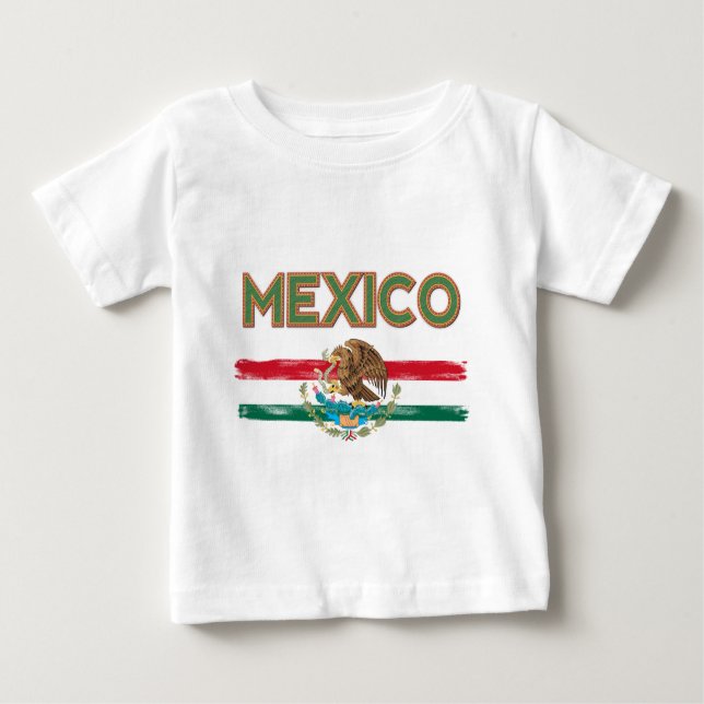 Camiseta De Bebé Bandera mexicana de México (Anverso)
