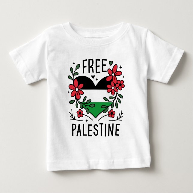 Camiseta De Bebé Bandera palestina libre (Anverso)