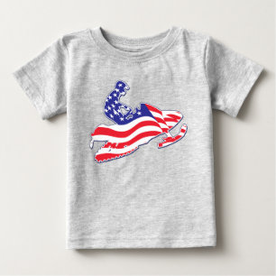 Camiseta De Bebé Bandera Patriótica Americana Snowmobile