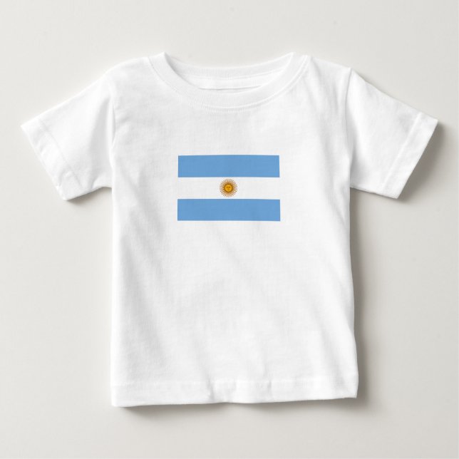 Camiseta De Bebé Bandera Patriótica Argentina (Anverso)