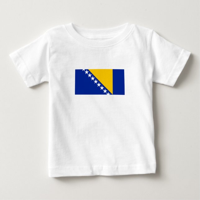 Camiseta De Bebé Bandera patriótica de Bosnia y Herzegovina (Anverso)